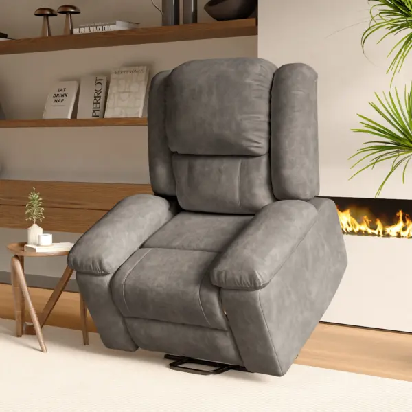 Canapé inclinable Comanlai avec repose-pieds, fauteuil de massage électrique avec 8 points de massage 160 °   Fauteuil pivotant relaxant pour personnes âgées