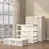 Armoire portable, organiseur de rangement pour chambre à coucher, armoire en plastique avec porte 104 x 136 x 50 cm