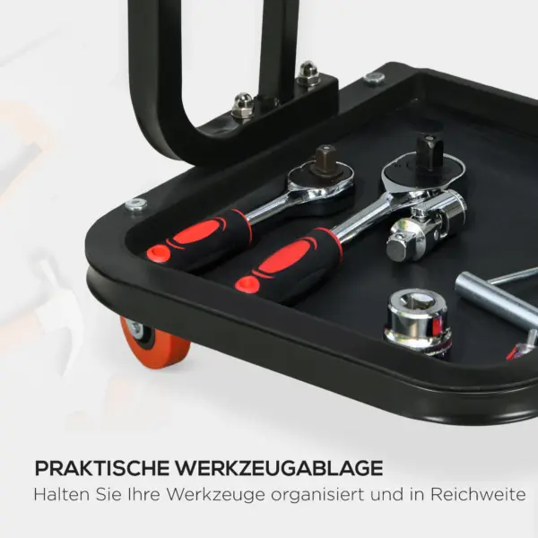 HOMCOM tabouret d'atelier Tabouret de travail avec étagère, coussin de siège rembourré Acier Rouge