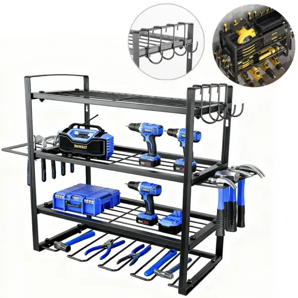 Support de rangement de Garage à 4 niveaux, organisateur d'outils électriques, matériel mural, tournevis, clé, perceuse, étagère épaisse robuste