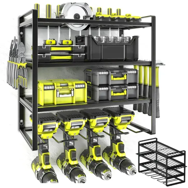 Support de rangement de Garage à 4 niveaux, organisateur d'outils électriques, matériel mural, tournevis, clé, perceuse, étagère épaisse robuste