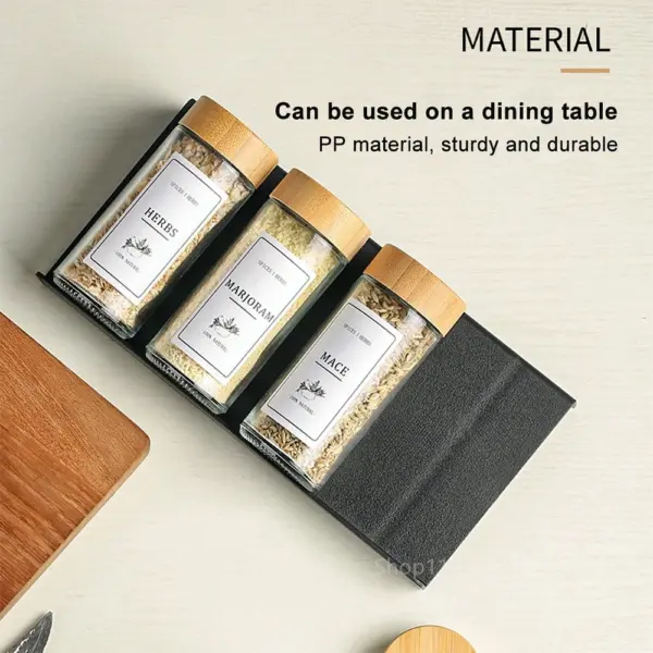 Organisateur de tiroir à épices 4 niveaux – Support réglable pour pots et bouteilles d’assaisonnement