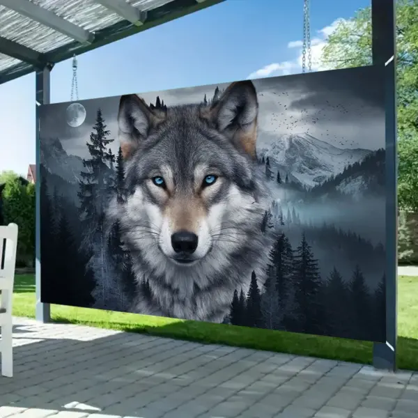 Tapisserie de loup solitaire de forêt mystérieuse, tissu en Polyester, lavable en Machine, adaptée à la décoration de chambre à coucher et de salon, 1 pièce