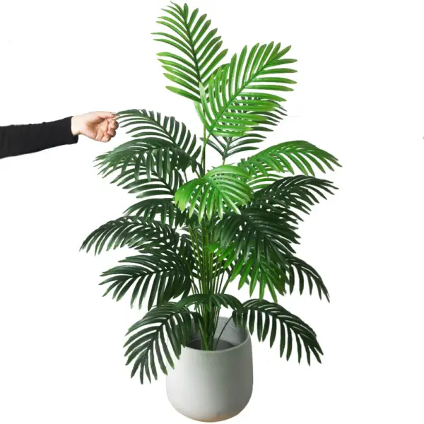 Grand palmier artificiel 90-120cm, fausses plantes tropicales, feuilles de palmier en plastique vert, grande branche d'arbre Monstera pour décoration de jardin de maison