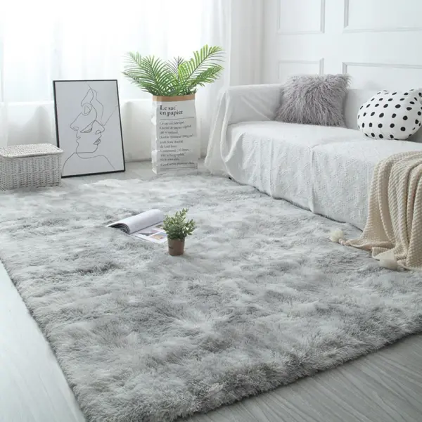 Tapis de hall moelleux blanc, tapis épaissi, antidérapant, salon moderne, chambre à coucher, décoration d'intérieur, chambre d'enfant, rose, fourrure, lea