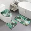 Ensemble de salle de bain en peluche 3 pièces, siège de toilette absorbant et tapis de baignoire imprimé, imperméable pour la décoration de la salle de bain