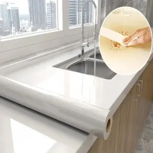 Papier peint mural blanc auto-adhésif en PVC – Étanche et résistant à la chaleur