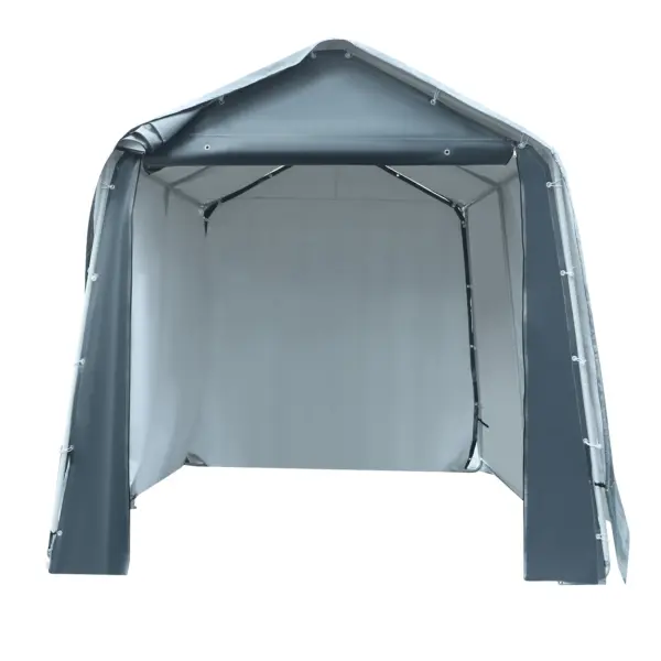 Tente de jardin extérieure, rangement d'outils, hangar de vélo, Garage 2.4x2.4x2.4m avec porte de volet roulant à fermeture éclair, Protection UV étanche