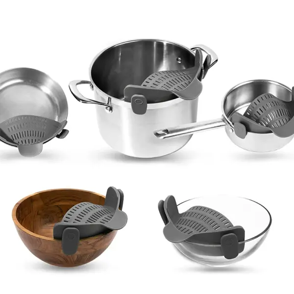 Passoire de cuisine en Silicone à Clip sur casseroles et poêles, égouttoir pour pâtes, nouilles, légumes, fruits, passoire, Gadgets de cuisine