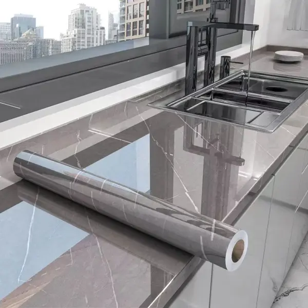 Papier peint mural blanc auto-adhésif en PVC – Étanche et résistant à la chaleur