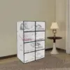 Grande boîte de rangement pour chaussures, 8 pièces, armoire à chaussures transparente en plastique PP, résistant à l'humidité et à la poussière, organisateur moderne noir pour taille 44