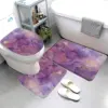 3 pièces ensembles tapis de bain en marbre noir lignes grises or Art géométrique abstrait créatif maison salle de bain porte tapis anti-dérapant couvercle de toilette tapis