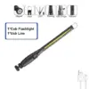 Lampes de travail COB portables avec lampe torche LED rechargeable magnétique, gradation progressive portable, lampes de réparation automobile d'urgence