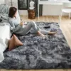 Tapis Gris en Peluche pour Salon et Chambre – Moelleux et Antidérapant