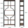 Bibliothèque industrielle de 70,9 pouces, bibliothèque Etagere haute à 6 niveaux avec étagères ouvertes, étagère à livres décorative, marron rustique