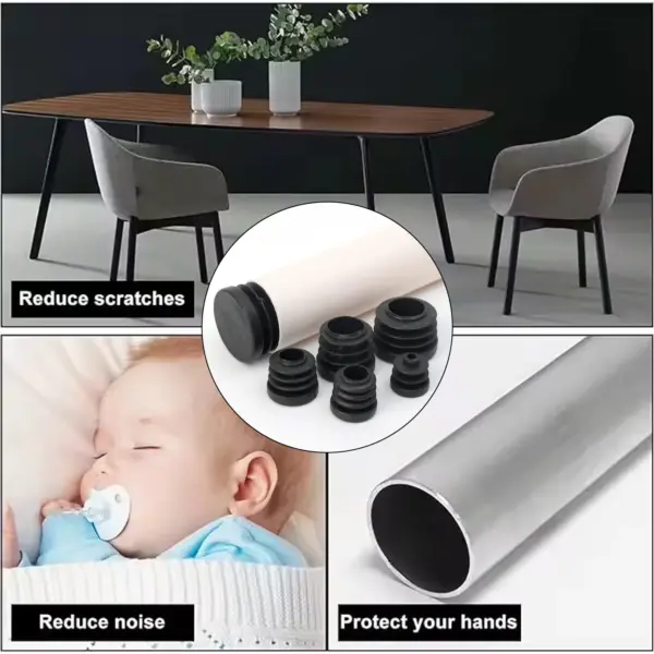 Bouchons de protection pour pieds de chaise, 20/200 pièces, embouts ronds en plastique, Inserts de tuyaux, bouchons de meubles, pieds de Table, matériel de couverture d'extrémité de tube