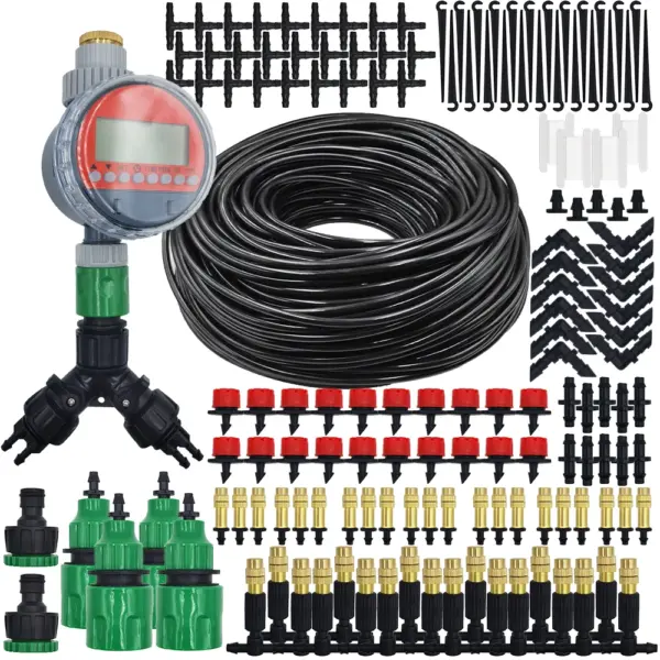 Kit de système d'arrosage automatique pour Micro Irrigation goutte-à-goutte de jardin, 5-50M, contrôleur de minuterie, bricolage, refroidissement par pulvérisation de brume pour plantes en pot