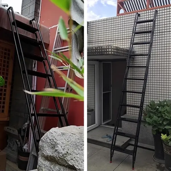 Échelle domestique en acier au carbone, escaliers de grenier, main courante extérieure, escaliers extérieurs, personnalisation spéciale de grenier