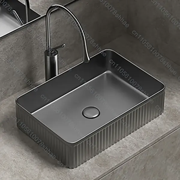 Lavabo de salle de bains en céramique de luxe, lavabo d'art avec accessoires de vidange, bol de lavage au-dessus du comptoir, ensemble d'éviers de comptoir