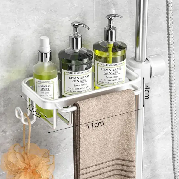 Support de salle de bain sans poinçon, étagère de salle de bain, espace de toilette en aluminium, sans perceuse, support suspendu, organisateur de salle de bain, accrocher au mur