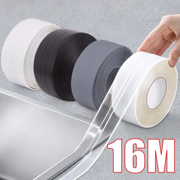 Bandes Adhésives Imperméables en PVC pour Calfeutrage, Autocollant Mural pour Douche, Sceau de Bain, Moule d'Évier de Cuisine