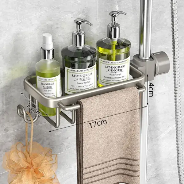 Support de salle de bain sans poinçon, étagère de salle de bain, espace de toilette en aluminium, sans perceuse, support suspendu, organisateur de salle de bain, accrocher au mur