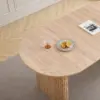 Table à manger moderne simple en bois massif, plateau ovale, adaptée au salon/salle à manger, 180cm x 90cm