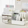 Boîte de rangement de bureau, 1 pièce, organisateur de cosmétiques avec tiroirs, porte-stylo, support de rangement de papeterie pour bureaux de bureau, tri de papeterie