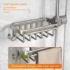 Support de salle de bain sans poinçon, étagère de salle de bain, espace de toilette en aluminium, sans perceuse, support suspendu, organisateur de salle de bain, accrocher au mur