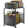 Organisateur sous évier, armoire de rangement réglable en hauteur à 2 niveaux, organisateur de cuisine en métal, organisateurs polyvalents pour placard