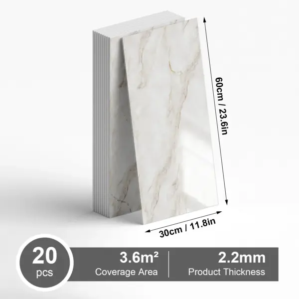 Carrelage adhésif mural 3D effet marbre – Autocollant vinyle pour mur, cuisine et salle de bain