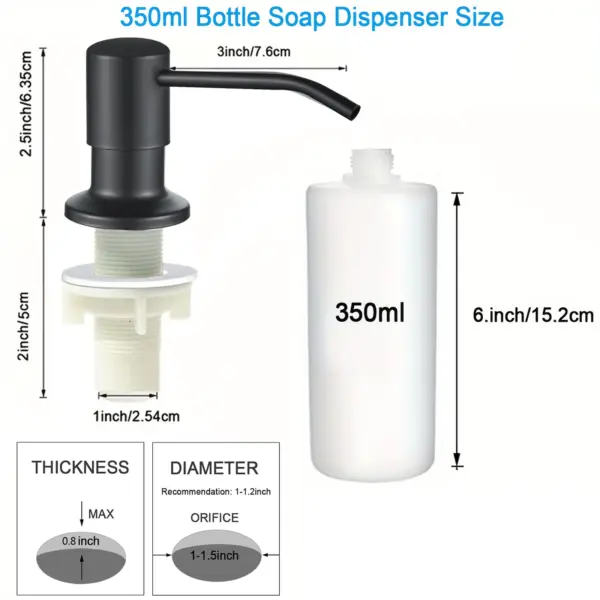 Distributeur de savon liquide pour évier de cuisine, pompe en acier inoxydable 350ML 500ML, bouteille de savon liquide, support d'évier, distributeur de savon à pression manuelle