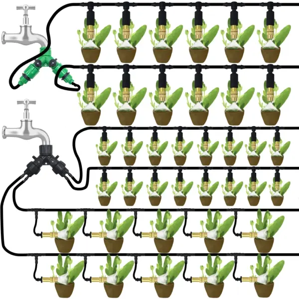 Kit de système d'arrosage automatique pour Micro Irrigation goutte-à-goutte de jardin, 5-50M, contrôleur de minuterie, bricolage, refroidissement par pulvérisation de brume pour plantes en pot