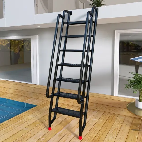 Échelle domestique en acier au carbone, escaliers de grenier, main courante extérieure, escaliers extérieurs, personnalisation spéciale de grenier