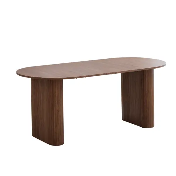 Table à manger moderne simple en bois massif, plateau ovale, adaptée au salon/salle à manger, 180cm x 90cm