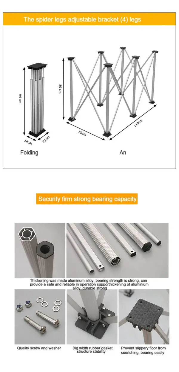 Établi portable en alliage d'aluminium, support rapide télescopique, table pliante multifonctionnelle, 4/6 pieds, appliqué au fonctionnement du verre en ardoise