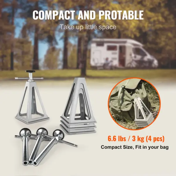 SucceBuy Lot de 4 crics stabilisateurs RV 6000 lb en aluminium – Crics de nivellement réglables pour camping-car et remorque