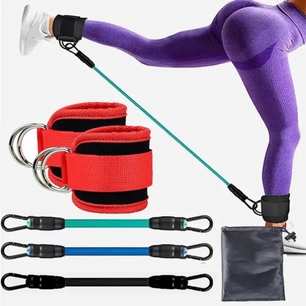 Bandes de résistance de sangle de cheville, corde de traction de force de jambe de hanche, Fitness, entraînement élastique, Yoga à domicile, Pilate, Crossfit, équipement de gymnastique