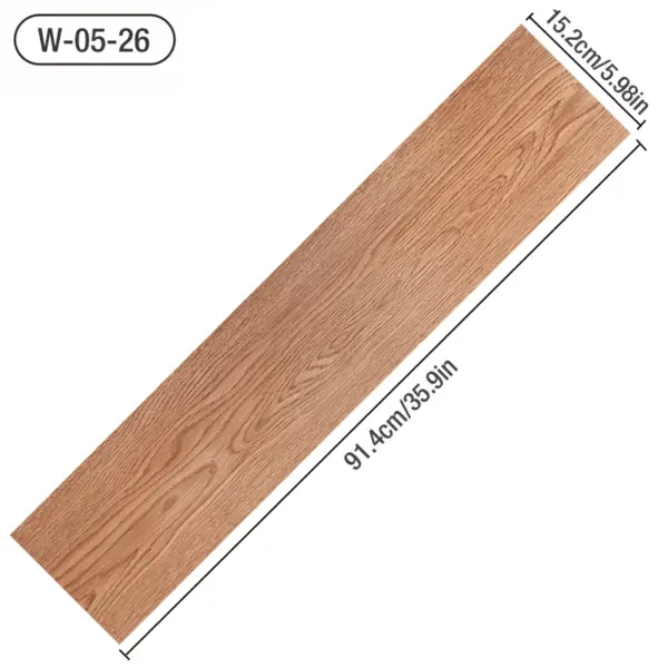 Autocollant de sol auto-adhésif 3D 91x15cm, papier peint de sol à grain de bois épais, autocollant mural 3d, imperméable, résistant à l'usure