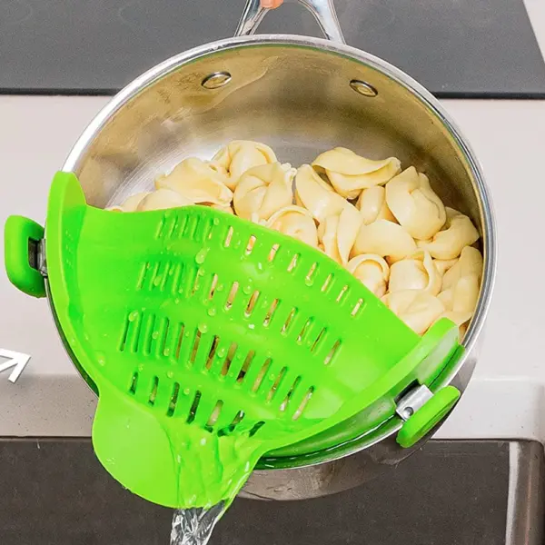 Passoire de cuisine en Silicone à Clip sur casseroles et poêles, égouttoir pour pâtes, nouilles, légumes, fruits, passoire, Gadgets de cuisine