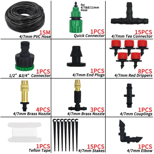 Kit de système d'arrosage automatique pour Micro Irrigation goutte-à-goutte de jardin, 5-50M, contrôleur de minuterie, bricolage, refroidissement par pulvérisation de brume pour plantes en pot