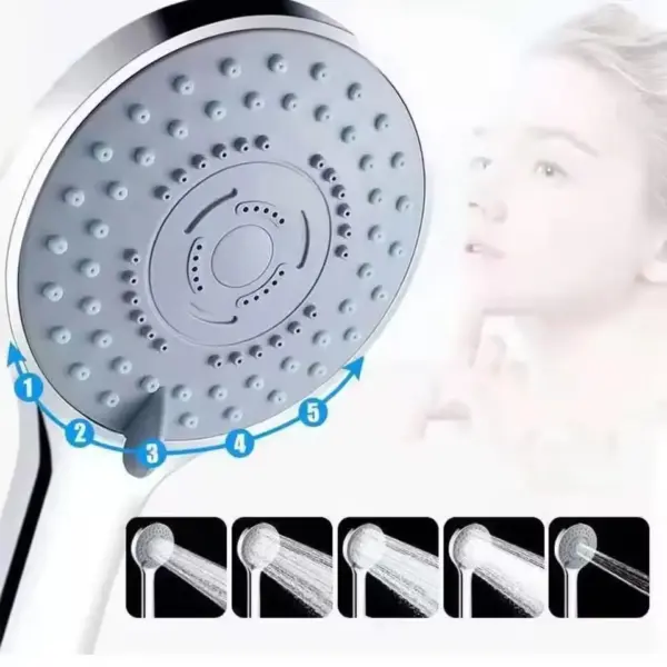 Ensemble de pomme de douche à 5 Modes, Massage haute pression, buse de pulvérisation de bain à main, pomme de douche avec support de tuyau, accessoires de salle de bains