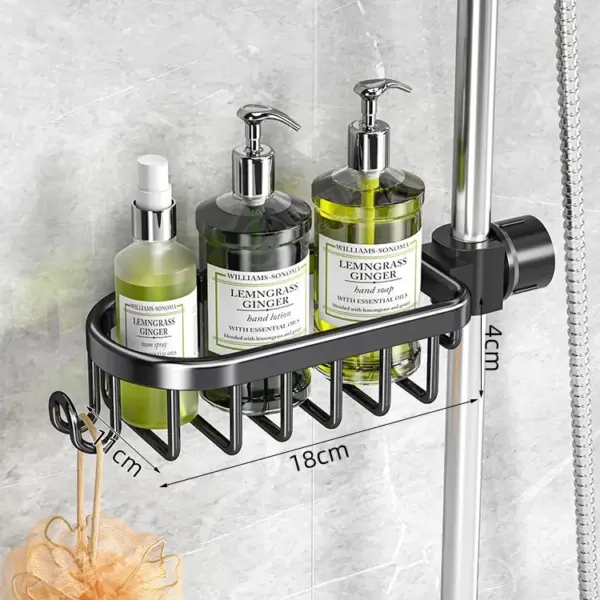 Support de salle de bain sans poinçon, étagère de salle de bain, espace de toilette en aluminium, sans perceuse, support suspendu, organisateur de salle de bain, accrocher au mur