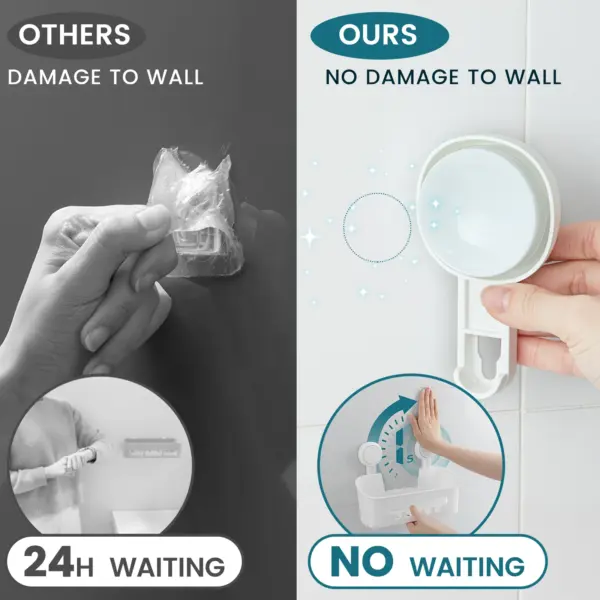 TAILI éTagèRe de Douche Robuste avec Ventouse sous vide, Panier de Rangement Amovible sans PerçAge pour Shampoing et Articles de Toilette Organisateur de Cuisine, Salle de Bain, Chambre à Coucher