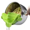 Passoire de cuisine en Silicone à Clip sur casseroles et poêles, égouttoir pour pâtes, nouilles, légumes, fruits, passoire, Gadgets de cuisine