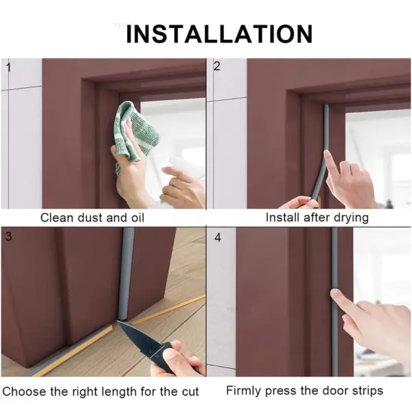 Bande d’étanchéité auto-adhésive 5m / 10m pour porte et fenêtre – Joint en caoutchouc anti-bruit et anti-courant d’air