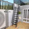 Échelle domestique en acier au carbone, escaliers de grenier, main courante extérieure, escaliers extérieurs, personnalisation spéciale de grenier