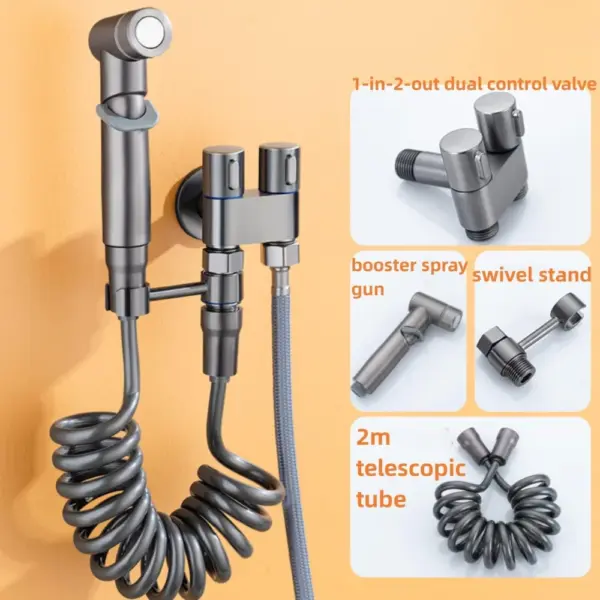 Ensemble de pulvérisateur de Bidet à main en acier inoxydable, avec buse double Mode, parfait pour le nettoyage de la salle de bain et le rinçage des toilettes, 1 ensemble