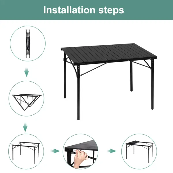 WOLTU Table de Camping pliante en aluminium Table d'extérieur pour Barbecue Portable Table de pique-nique pliable pour Buffet de voyage de jardin de plage