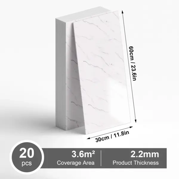 Carrelage adhésif mural 3D effet marbre – Autocollant vinyle pour mur, cuisine et salle de bain